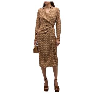 Veronica Beard Wright Printed Silk Midi Wrap Dress Size 0